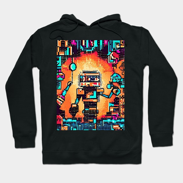 Maintenance robot in pixel art Hoodie by D.A.P